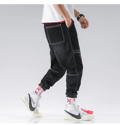 2025 New Streetwear Hip Hop Cargo Pants Men's Jeans Elastic Harun Joggers In Autumn and Spring Men ClothIng.