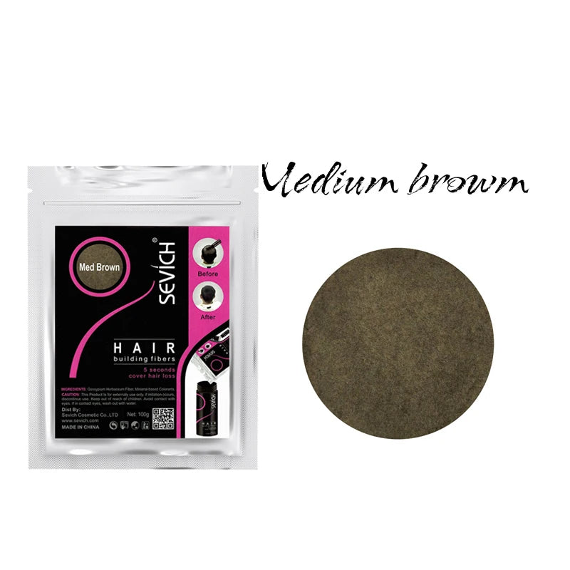 Hair Fibers Hair Building Keratin Powder Hair Color Volume Product Care Treatment Black/Dark Brown 300g Refill.