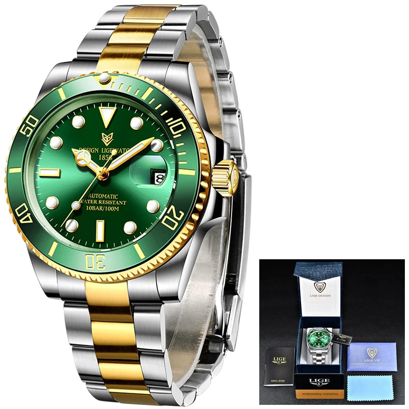 LIGE Women Watches Mechanical Watch Luxury Bracelet Wrist Wristwatch Elegant Ladies Automatic Date Clock Watch Relogio Feminino.