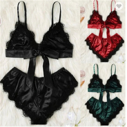 1 Set Unterwäsche Nachtwäsche Sets Lenceria Sling Bh Set Sexy Satin Dessous Sexy Perspektive Pyjamas.