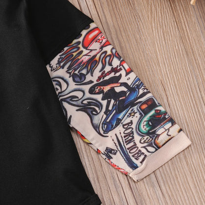 Baby Body Jungen Mädchen Tattoo Gedruckt Patchwork Overall Neugeborenen Kostüm Casual Outfits Kleinkind Kleinkind Kinder Kleidung Bodys.