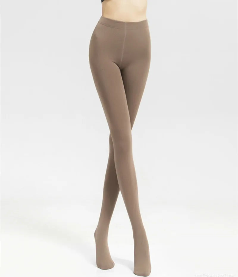 DOIAESKV Women Tights Plus Size 120D Autumn Winter Warm Pantyhose Crotchless High Waist Female Stretchy Slim Skinny Open Tights