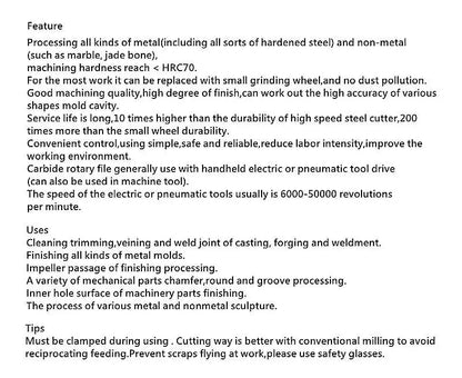 Versery AX Typ Kopf Hartmetall Legierung Dreh Datei Bohrer Fräsen Carving Bit Punkt Grat Stabschleifer Schleif Werkzeuge