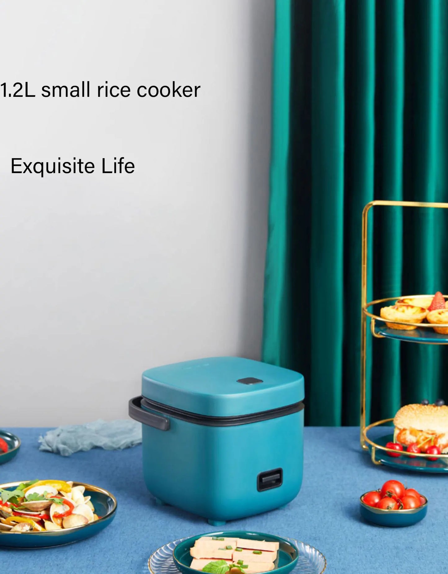 Mini Rice Cooker Automatic Household Kitchen Electric Cooking machine 1-2 People Food Warmer Steamer 1.2L Small Rice Cooker.