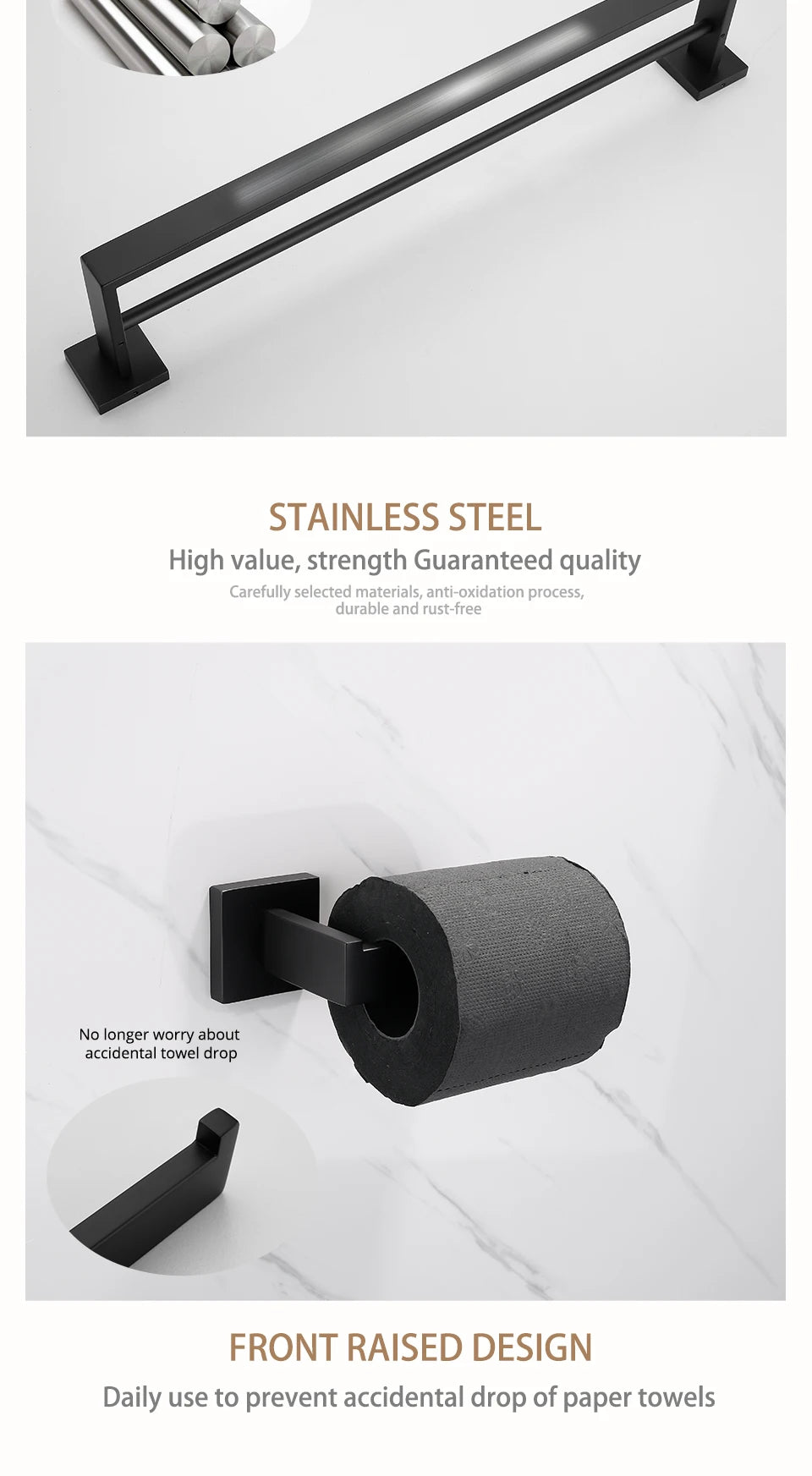 Mattschwarz Badezimmer Hardware Set Kit Zubehör Wandregal Handtuchhalter Rack Schiene Robe Aufhänger Toilettenbürste Rollenpapierhalter Schüssel