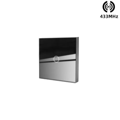 433 MHz intelligenter Lichtschalter Rf Wireless Touch Wandschalter mit Fernbedienung gehärtetes Glas Panel Schalter für Zuhause LED LAMPE 220 V