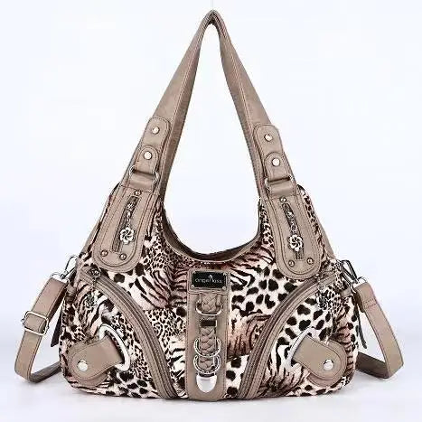 Angelkiss Women Handbags Large Women's Shoulder Bag Leopard Print Top-Handle Fashion Satchel Dumpling Shoulder Tote Hobos Bag.