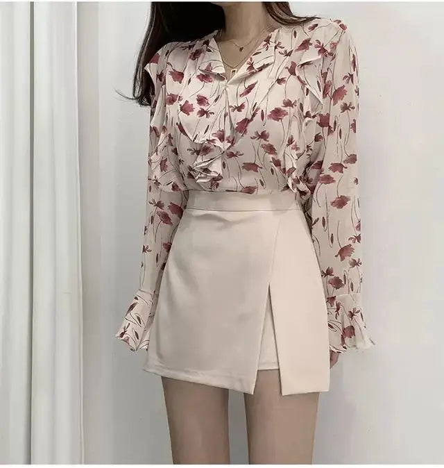 Mini Skirts Women Irregular Solid Side-slit Stretchy Korean Style Trendy Chic OL High Waist Female Bottom Popular Spring Autumn