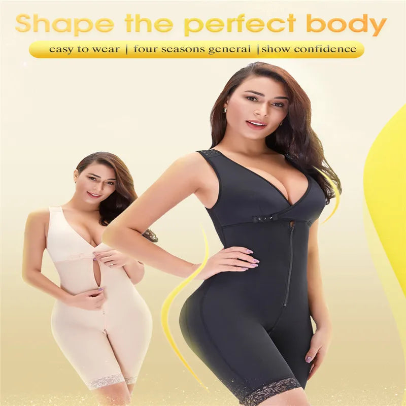 Zip Waist Lace Slimming Shaper Corset Control Shapewear Butt Lifter Strap Body Shaper Underwear Bodysuit Women Plus Size S-6xl.