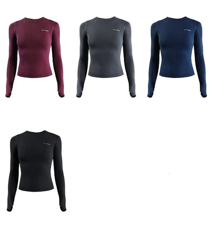 Women's Long Sleeve Top Yoga Shirts Running T-Shirt Workout Fitness Gym Sports Top Training Crop Top Solidcolor лонгслив женский.