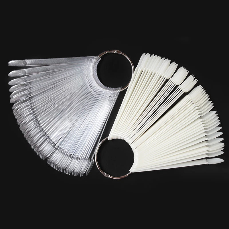 80/50/20pcs Nail Display Sticks Nail Swatch False Nail Tips Nail Gel Polish Practice Clear Display Board for Nail Art Tools.