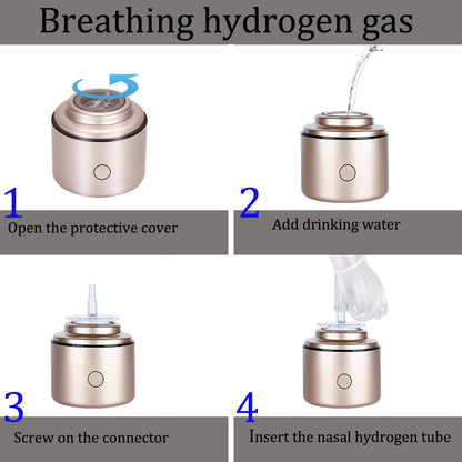 Portable 5000PPB Nano High Rich Hydrogen Water Generator Bottle ORP Alkaline Electrolysis Ionizer Anti-Aging Can Breathe Pure H2