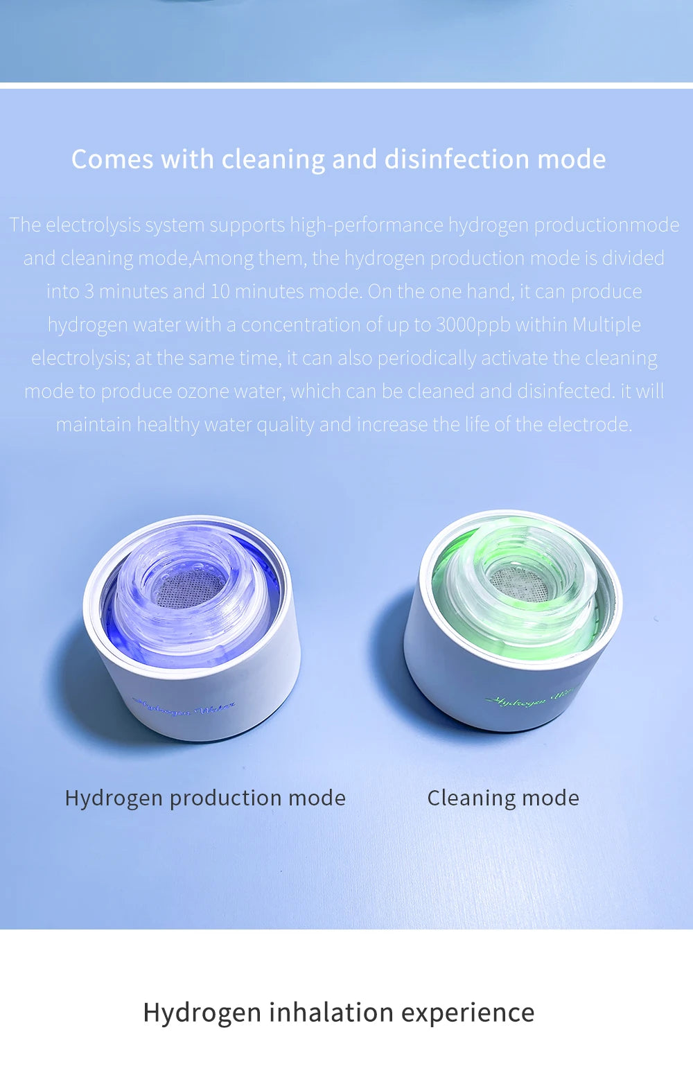 Max 3000ppb Hydrogen Rich Water Generator- 3 in 1 use(Breath with tube) DuPont SPE+PEM Dual Chamber H2 electrolysis Water Bottle.