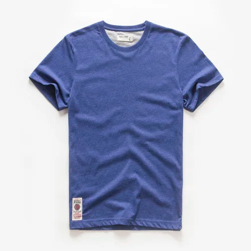 New Men Cotton Solid T-Shirt Mens Short Sleeve T-shirt Multi Pure Color Fancy Yarns T Shirt Color Wine White Blue