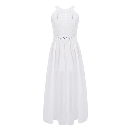 Kinder Mädchen Ärmellose Blumen Spitze Strass Party Kleid Dance Strampler für Schule Pageant Geburtstag Hochzeit Bühne Leistung