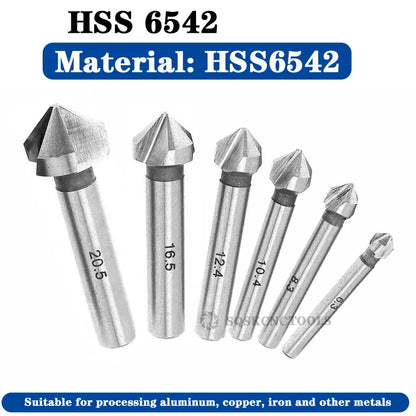 HSS Fasen Anfasen Cutter Schaftfräser Werkzeug Senker Bohrer Set Zu Holz Stell Fasen Cutter Power Tool 3 Flöte 90 grad