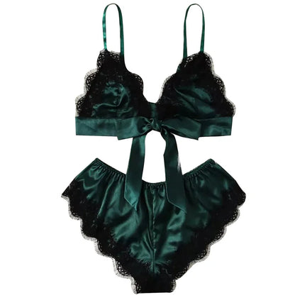 1 Set Unterwäsche Nachtwäsche Sets Lenceria Sling Bh Set Sexy Satin Dessous Sexy Perspektive Pyjamas.