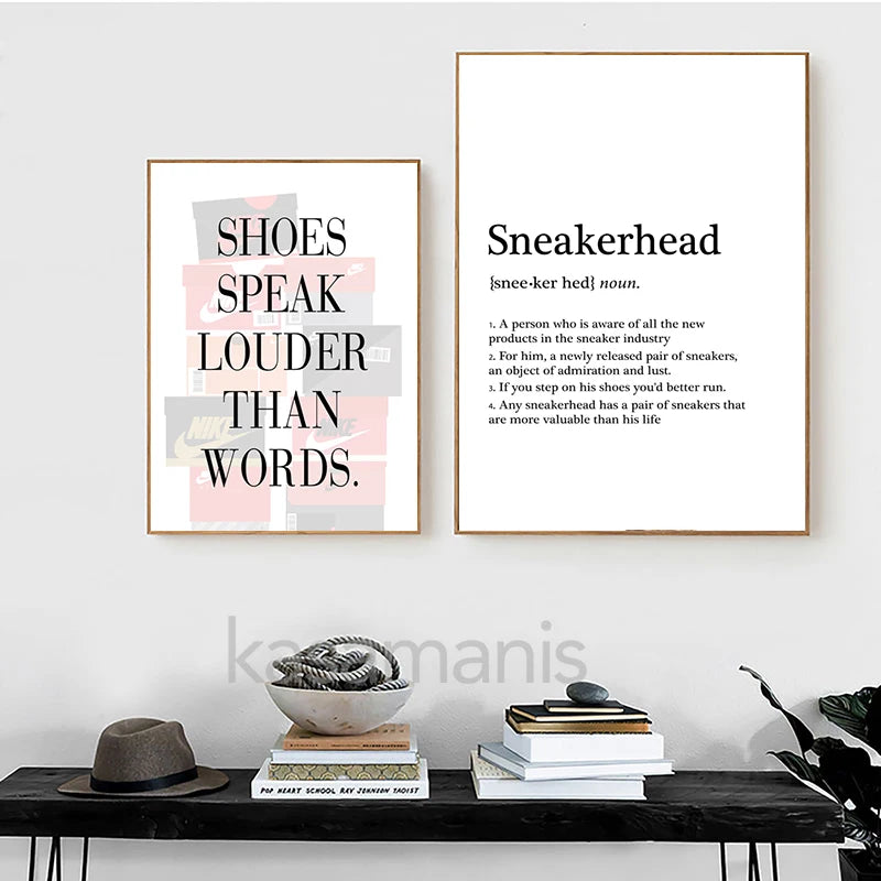 Sneaker Box Wall Art Poster Canvas Painting Boys Gifts Modern Fashion Sneakerhead Quote Prints Wall Pictures Home Room Decor.