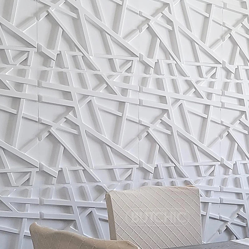 4pcs 50x50cm 3D wall panel Geometric lines 3D wall sticker wallpaper mural diamond design decor tile 3d mold 90's aesthetic room