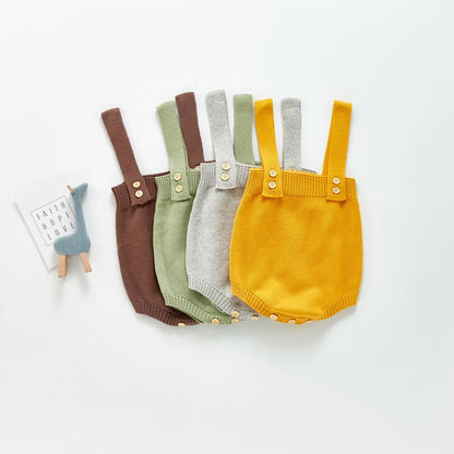 2022 Baby Strampler Sleeveless Herbst Kleinkind Mädchen Jungen Overall Gestrickte Solide Neugeborenen Kinder Kleidung Super Weiche Ein Stück Gesamt