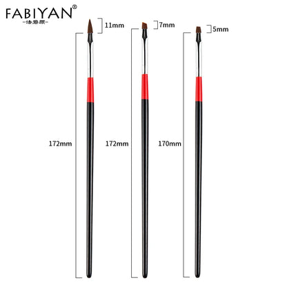 7 Size Nail Art Brush Flat Acrylic Drawing Pen UV Gel Polish French Design Painting Extension Coating Tools Set Manicure.