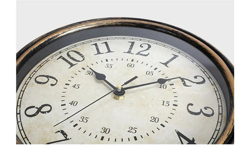12-Zoll-stille Wanduhr im antiken Shabby-Kunststil, kreative Retro-Quarzuhren, Vintage-Horloges, Reloj Pared Klok, Wohnzimmer