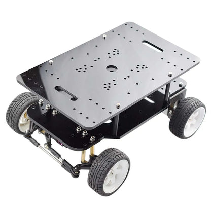 4wd RC Car Ackerman Steering ROS Chassis PID Control with Servo 2pcs DC 12V Motor with Encoder for Arduino DIY STEM Toy Kit.