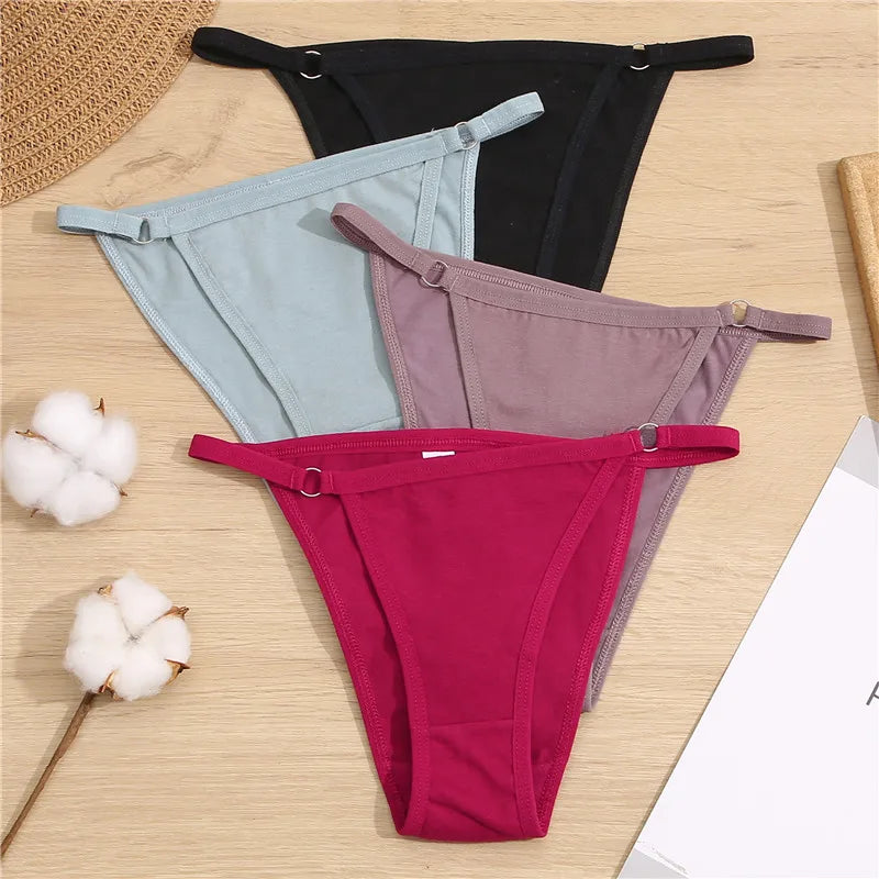 FINETOO 3Pcs/set Cotton Briefs Panties Women Sexy Low Waist Underwear M-2XL Ladies Cotton Underpants Soft Feamle Lingerie 2024