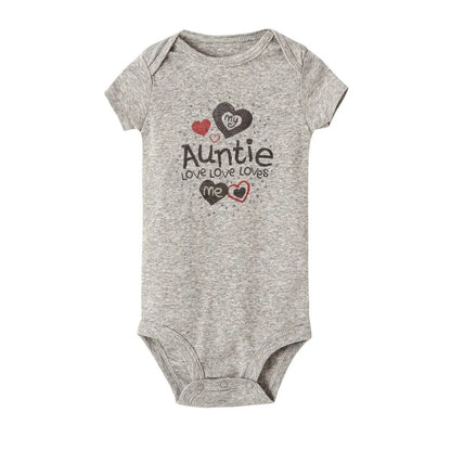ICH LIEBE DICH ZUM MOND UND ZURÜCK & My Auntie Liebt Mich Gedruckt Jungen Mädchen Infant Playsuits Ein Stück schöne Baby Kid Romper Body.