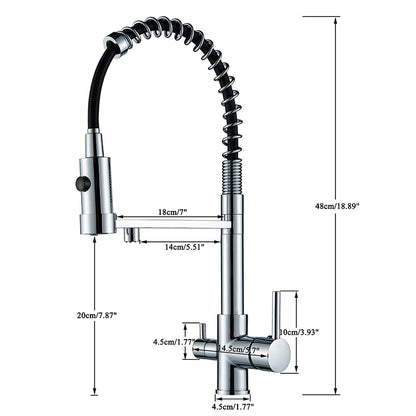 Black Filtered Kitchen Water Filter Kitchen Faucets Dual Spout Filter Faucet Mixer Water Purification Water Crane For Kitchen