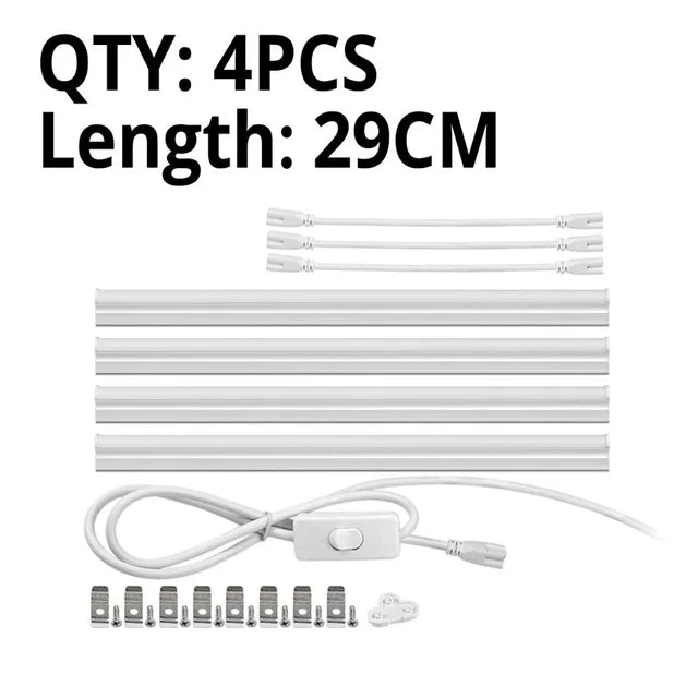 Led Tube Light With Switch Wire 110V 220V 6W Lighting T5 Bar Lamps 29cm For Living Room Bedroom Closet Kitchen Lamp.