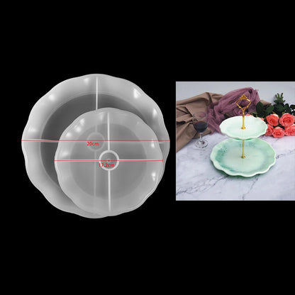 Three-Layer Fruit Dish Epoxy Resin Mold Tea Tray Silicone Molds Storage Tray Mould For DIY UV Resin Coaster Accessories
