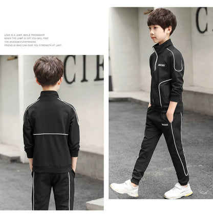 Spring Autumn Teenager Boys Clothing Sets Child Fashion Letter Sweatshirt + Pants 2Pcs Kids Tracksuit 4 5 6 7 8 9 10 11 12 Years.