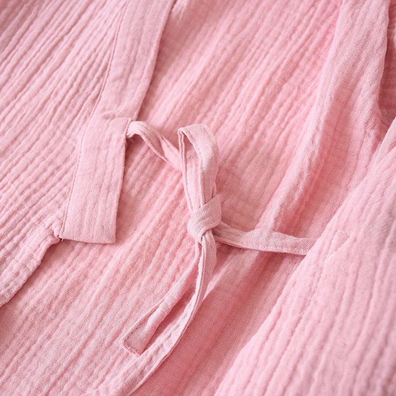 2025 japanisches Kimono-Set, 100 % Baumwolle, Pyjama, zweiteilig, Paar, Yukata, lockerer Herren- und Damen-Schweißdampfanzug, Heimservice-Set