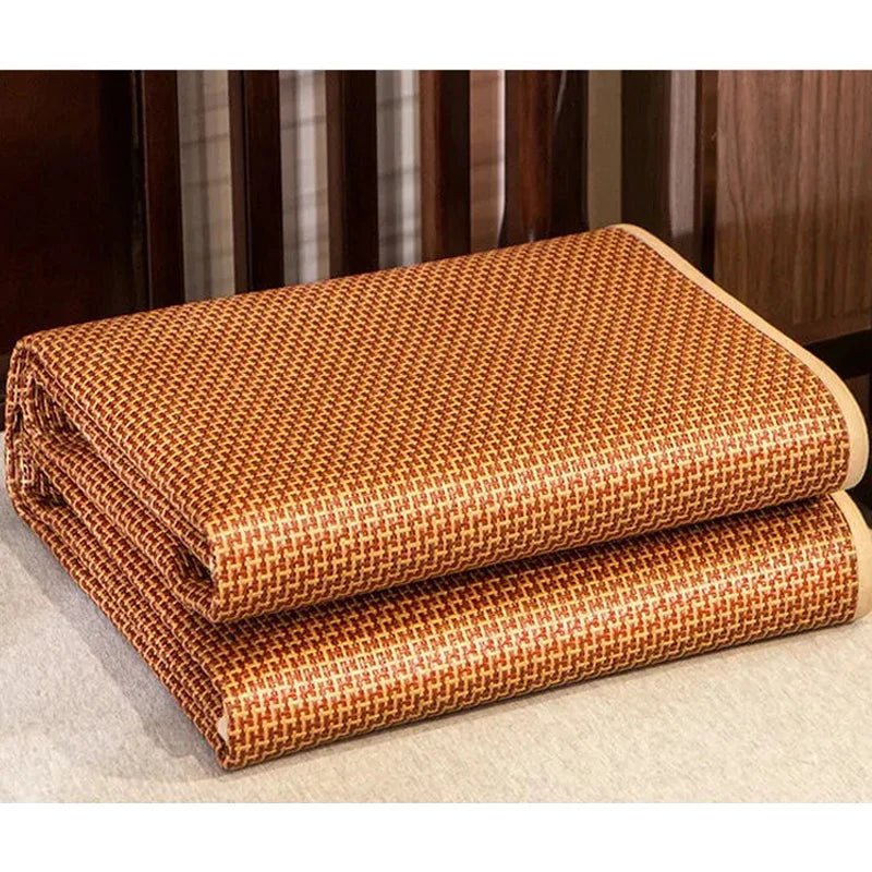 WOSTAR Summer bamboo rattan cooling mattress cool ice sleeping mat single double bed family cold sheet protection pad king size.
