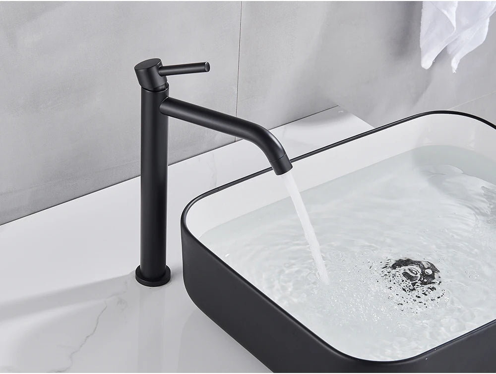 Black Basin Faucet Bathroom Washbasin Water Mixer Tap Hot Cold Water Basin Sink Tap Bathroom Faucet Tap Brushed Gold Faucet