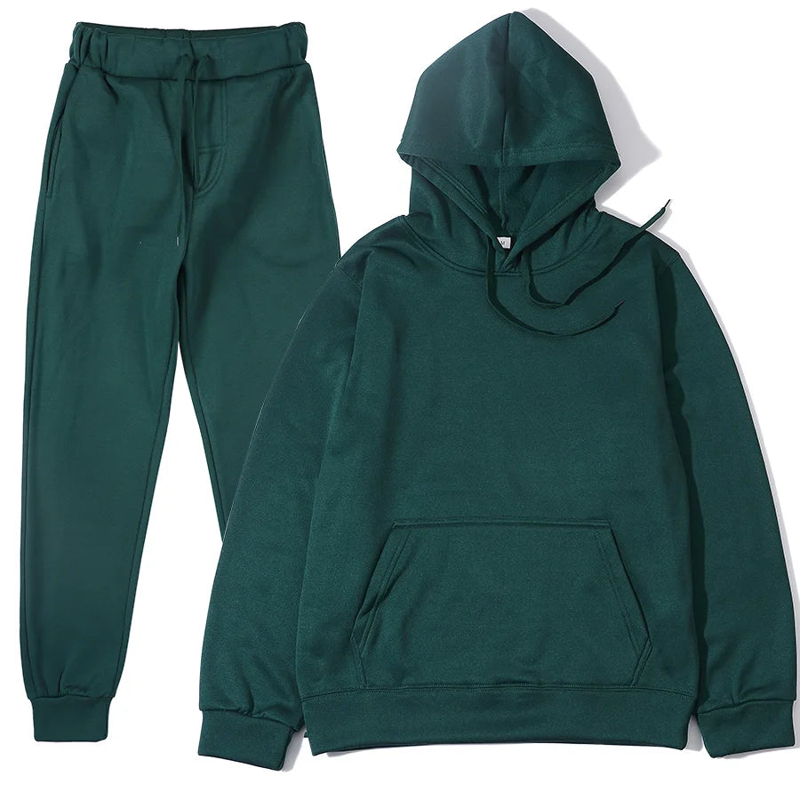 2022 new Womens Oversized Tracksuit Warm Fleece Suits Hoodies Tops Casual Sweatshirts Jogging Pant Outfits Sweatpants.