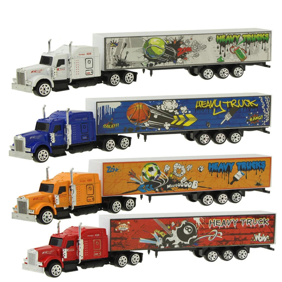 1 Pcs Sliding Alloy Truck Model Diecast Car Toy Container Oil Truck Tank Multi-color Vehicles Toys Birthday Gift for Children.