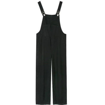 Jumpsuits Women Solid Retro Japanese Style Streetwear Denim Suspenders Trousers Harajuku Stylish Hip Hop Straight Overalls Teens.