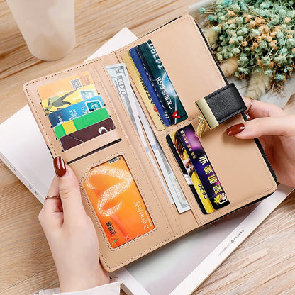 Hollow Leaves PU Leather Women's Long Wallet Fashion Female Coin Purses Hasp Zipper Clutch ID Credit Card Holders Money Bag Clip.