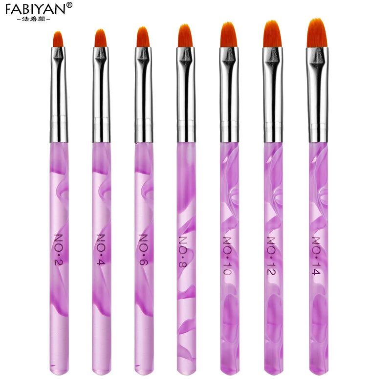 3/7Pcs Professional Manicure UV Gel Brush Pen Transparent Acrylic Nail Art Painting Drawing Brush Phototherapy Tools.