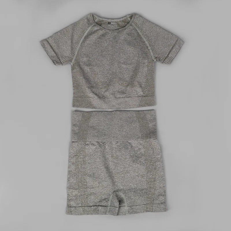 Women Vital Seamless Yoga Fitness Clothing Set High Waist Gym Leggings Crop Tops Sports Tracksuit Plush Up Sports Outfits