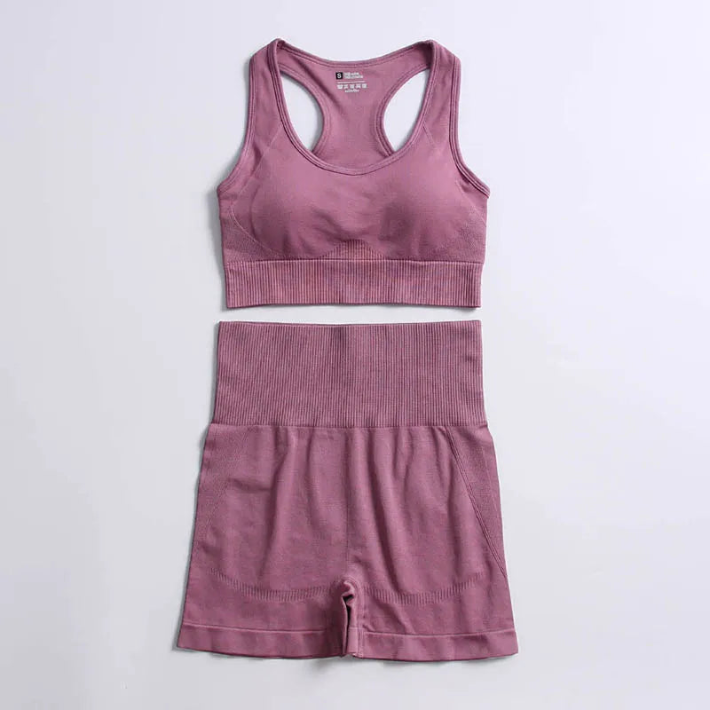 2pcs seamless hyperflex workout sport outfits for women sportswear athletic clothes gym Long Sleeve Crop Top High Waist Leggings