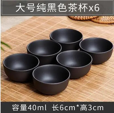 Handmade Dragon Ceramic Tea Cup, Purple Clay Cup, Kungfu Teaset, Small and Large, Tea Accessories, 6 PCs/Pack.