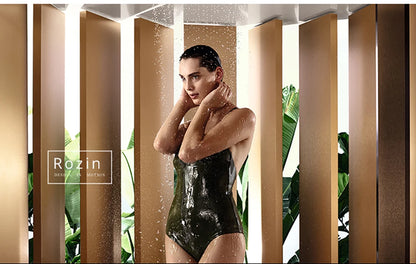 Rainfall Bathroom Shower Faucet Kit With Bidet Wall Mounted Stainless Steel Hot Cold Water Mixer Tap System With Rack,Tub Spout