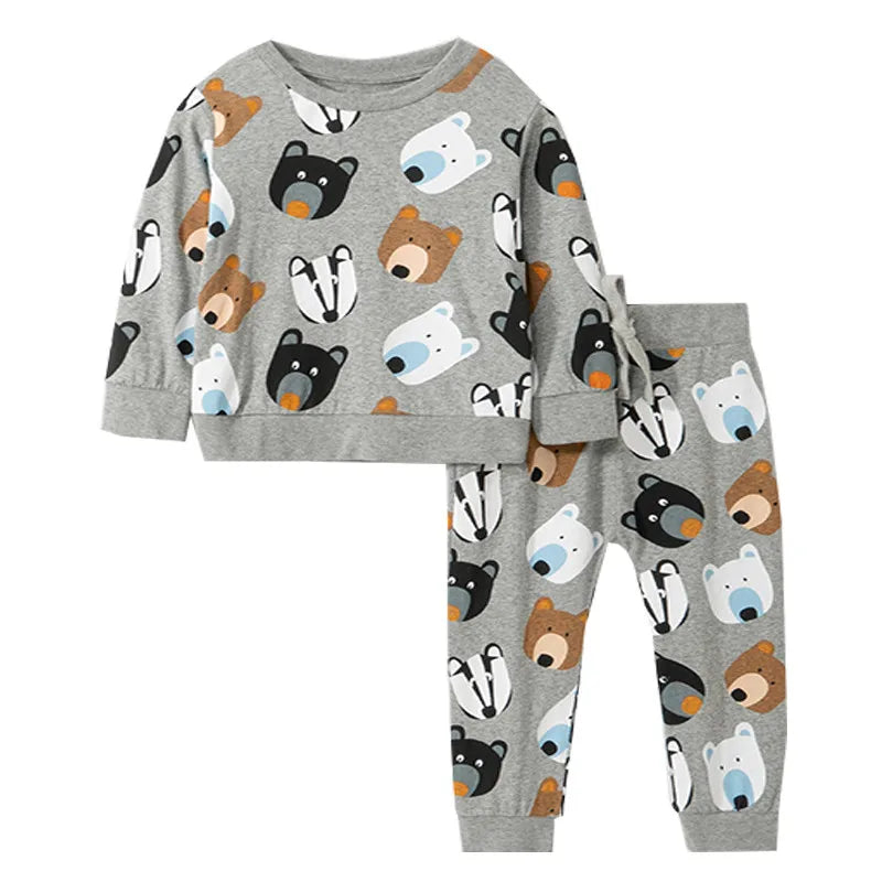   Jumping Meters New Baby Boys Clothing Sets Autumn Winter Cartoon Tiger Printed Cotton Boys Girls Outfit Long Sleeve Shirt Pant.