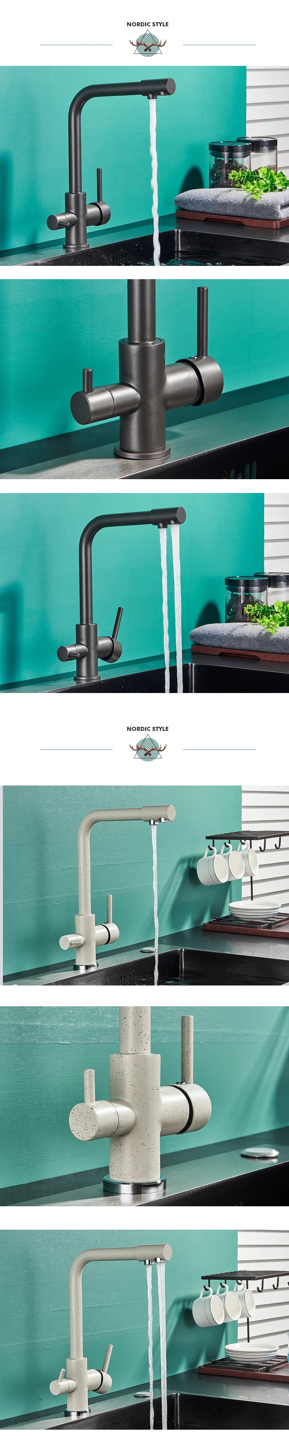 Filtered Kitchen Sink Faucets Drinking Water Filter Kitchen Faucet Sink Tap Hot Cold Water Tap For Kitchen