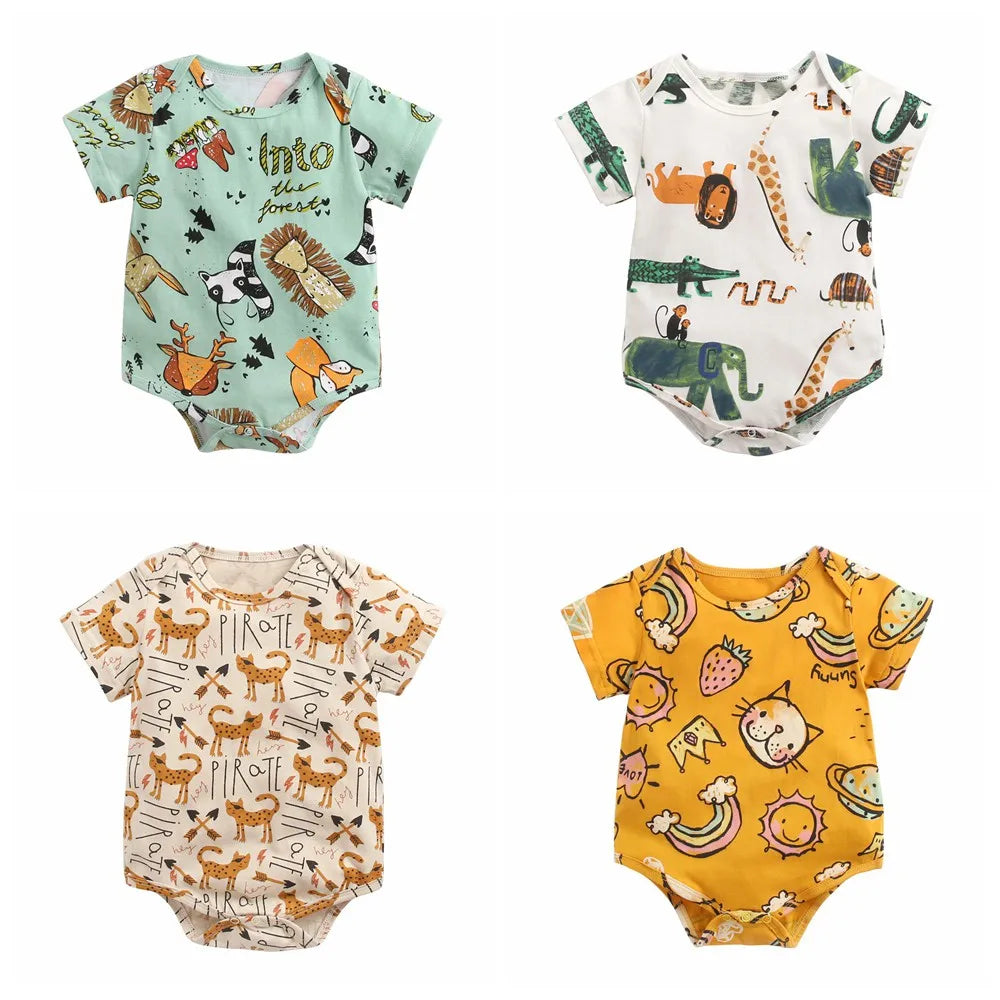 Sanlutoz Baby Jungen Mädchen Bodys Sommer Baumwolle Kleinkind Kleidung Cartoon Unisex Kurzarm.
