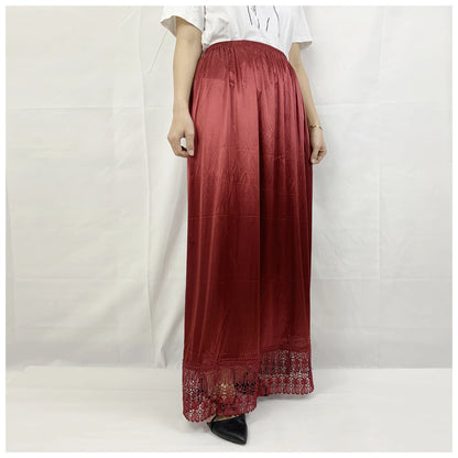 12pcs/1 dozen Muslim Women skirt Extender Slips Lace Skirts Knee Stretch High Waist Skater Flared Pleated Swing Skirt Loose.