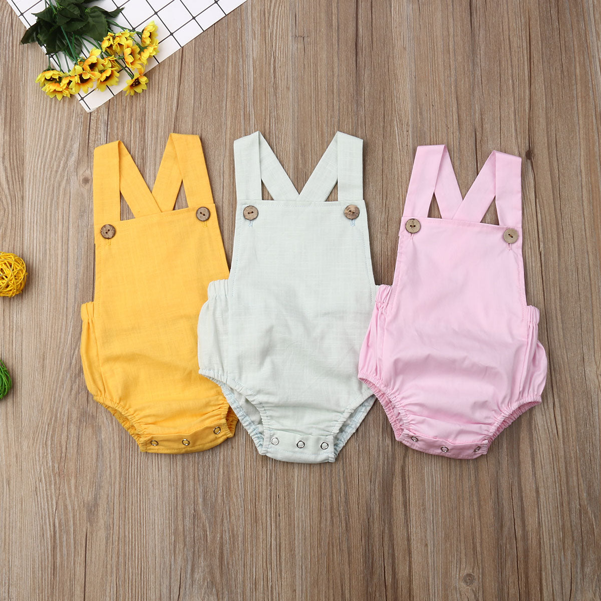 0-3y Baby Sommerkleid ung Neugeborene Baby Boy Mädchen Baumwolle Bodysuit gestreift solide lässige Overall Outfits Sonnen anzug.